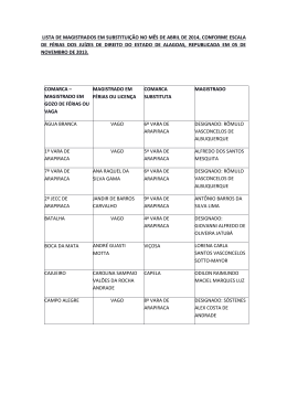 lista de magistrados em substituição no mês de abril de 2014