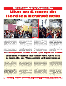 Veja aqui, em PDF, o jornal da Vila Bandeira Vermelha