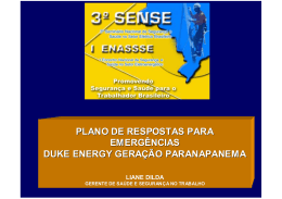 PLANO DE RESPOSTAS PARA EMERGÊNCIAS DUKE ENERGY