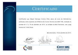 Certificamos que Miguel Henrique Ferreira Pinto - DEPT - Cefet-MG