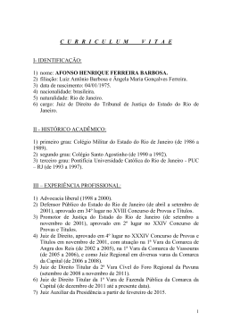 Curriculum - Tribunal de Justiça do Estado do Rio de Janeiro
