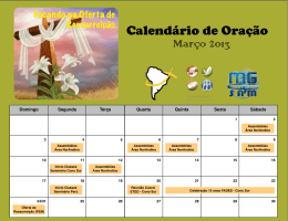 Calendário de Oração Março 2013
