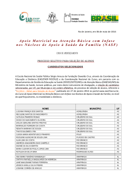 ALUNOS - referente a "01/2014 - Edital para - EAD