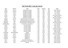 USC Trials 2015 : Liste des inscrits