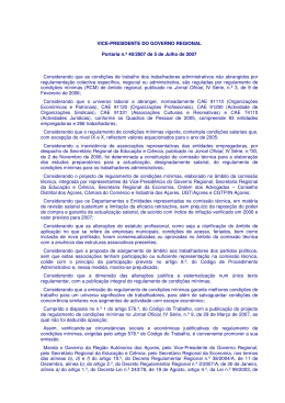 VICE-PRESIDENTE DO GOVERNO REGIONAL Portaria n.º 40/2007