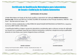 Certificado de Qualificação Metrológica para Laboratórios
