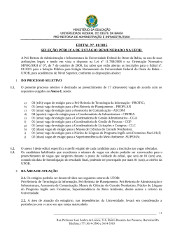 edital nº. 01/2015 seleção pública de estágio remunerado na ufob