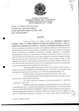 PODER JUDICIÁRIO JUSTIÇA FEDERAL DE 1a - PR/PI
