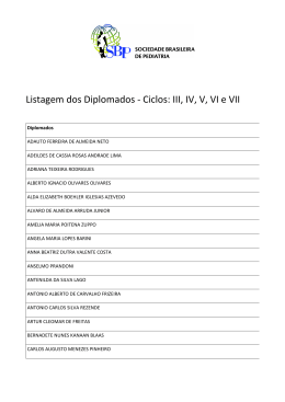 Listagem dos Diplomados - Ciclos: III, IV, V, VI e VII