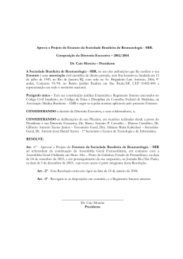 Estatuto da SBR - Sociedade Brasileira de Reumatologia