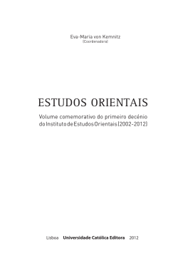ESTUDOS ORIENTAIS - UCE - Universidade Católica Portuguesa