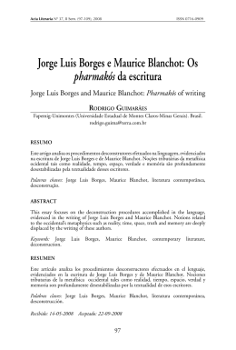 Jorge Luis Borges e Maurice Blanchot: Os pharmakós da escritura