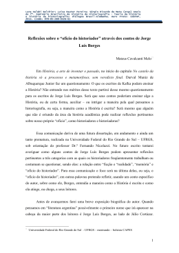 “ofício do historiador” através dos contos de Jorge Luís Borges