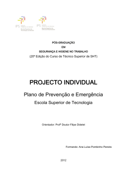 projecto - Plano Prevenção e Emergeência