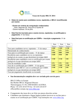 Taxas do Exame IBLCE 2014