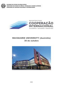 MACQUARIE UNIVERSITY - Universidade Federal de Minas Gerais
