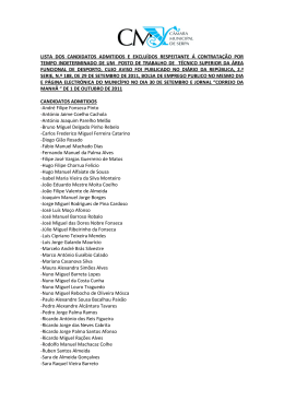lista dos candidatos admitidos e excluídos respeitante á contratação