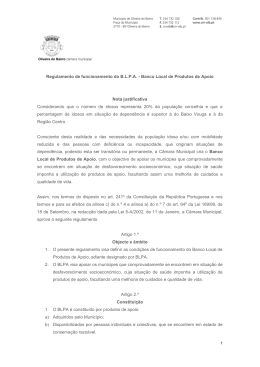 Regulamento - Câmara Municipal de Oliveira do Bairro