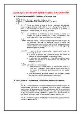 legislação brasileira sobre acesso à informação