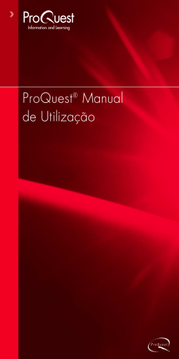 ProQuest® Manual de Utilização