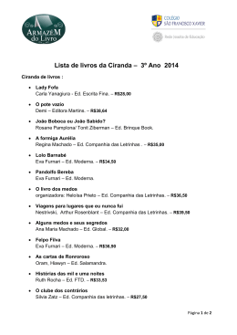 Lista de livros da Ciranda – 3º Ano 2014