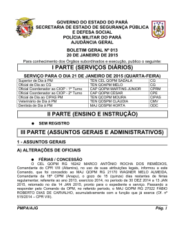 BG 013 - De 20 JAN 2015 - Proxy da Polícia Militar do Pará!