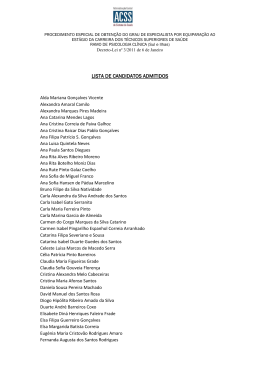 Lista de admitidos e excluídos