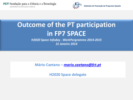 1. Outcome of the Portuguese participation in FP7 Space