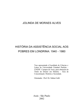 História da Assistência Social aos Pobres em Londrina: 1940