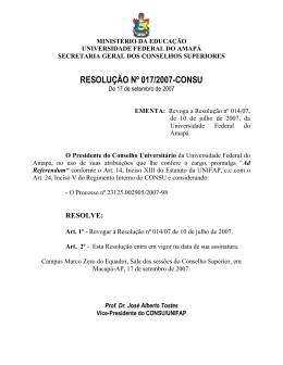 Resolução 017-07 - Universidade Federal do Amapá