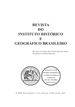 REVISTA DO INSTITUTO HISTÓRICO E GEOGRÁFICO BRASILEIRO