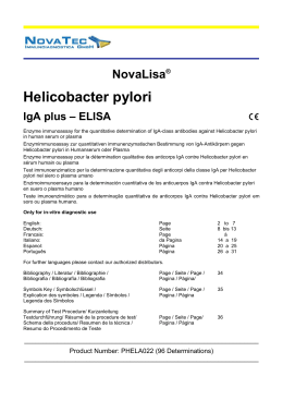 Helicobacter pylori - NovaTec Immundiagnostica GmbH