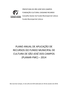 plano anual de aplicação de recursos do fundo municipal de cultura