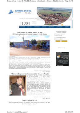 Page 1 of 2 Jornal de Luz - A Voz do Alto São Francisco