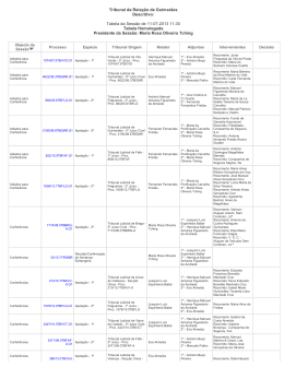 Tabela da Sessão de 11-07-2013 11:30 Tabela Homologada