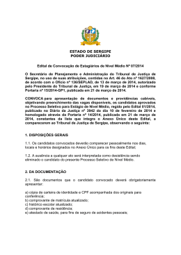 Edital de Convocação 07/2014 - Tribunal de Justiça de Sergipe