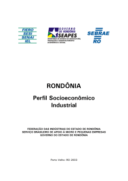 Rondônia - Perfil socioeconômico industrial 2003