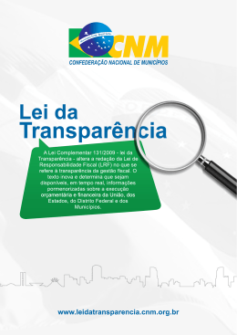 CARTILHA Informçaões sobre a Lei da Transparência