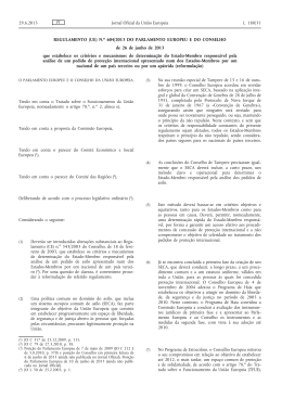 Regulamento (UE) n.o 604/2013 do Parlamento Europeu e do