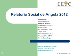 Relatório Social de Angola 2012