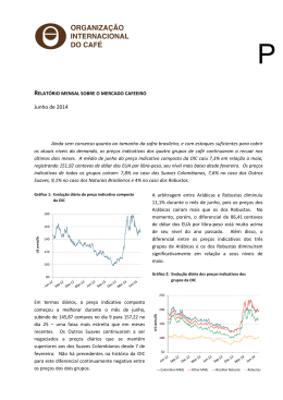 Relatório sobre o mercado cafeeiro de junho de 2014