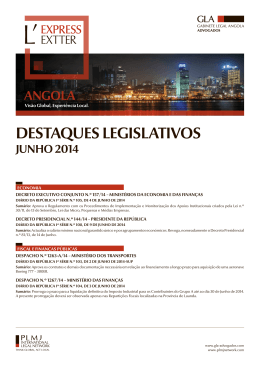 Angola - Destaques Legislativos Junho de 2014
