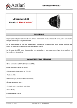 Iluminação de LED Lâmpada de LED Modelo: LRD