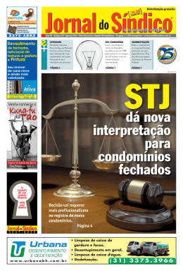Edição Agosto 2015 - Jornal do Síndico