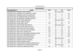 EDITAL 058/2013 - Resultado Preliminar CRAS