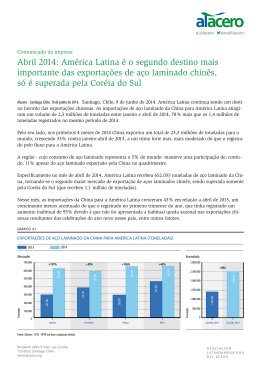 Abril 2014: América Latina é o segundo destino mais importante das