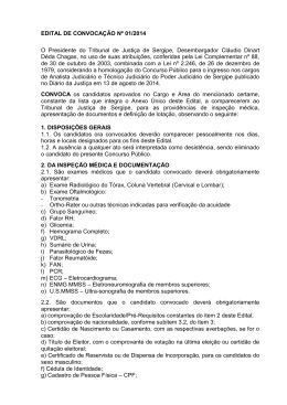 Convocação 01/2014 - Tribunal de Justiça de Sergipe