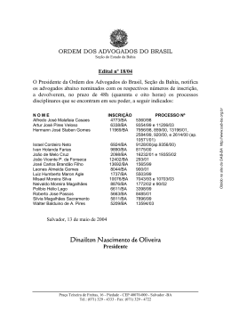 Dinailton Nascimento de Oliveira - OAB: Ordem dos Advogados do