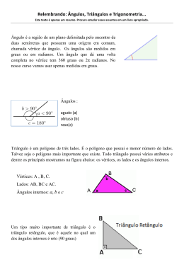 Ângulos, Triângulos e Trigonometria