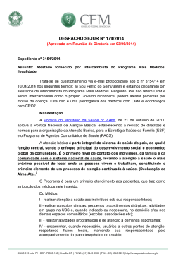 Despacho CFM/SEJUR n.º 174/2014